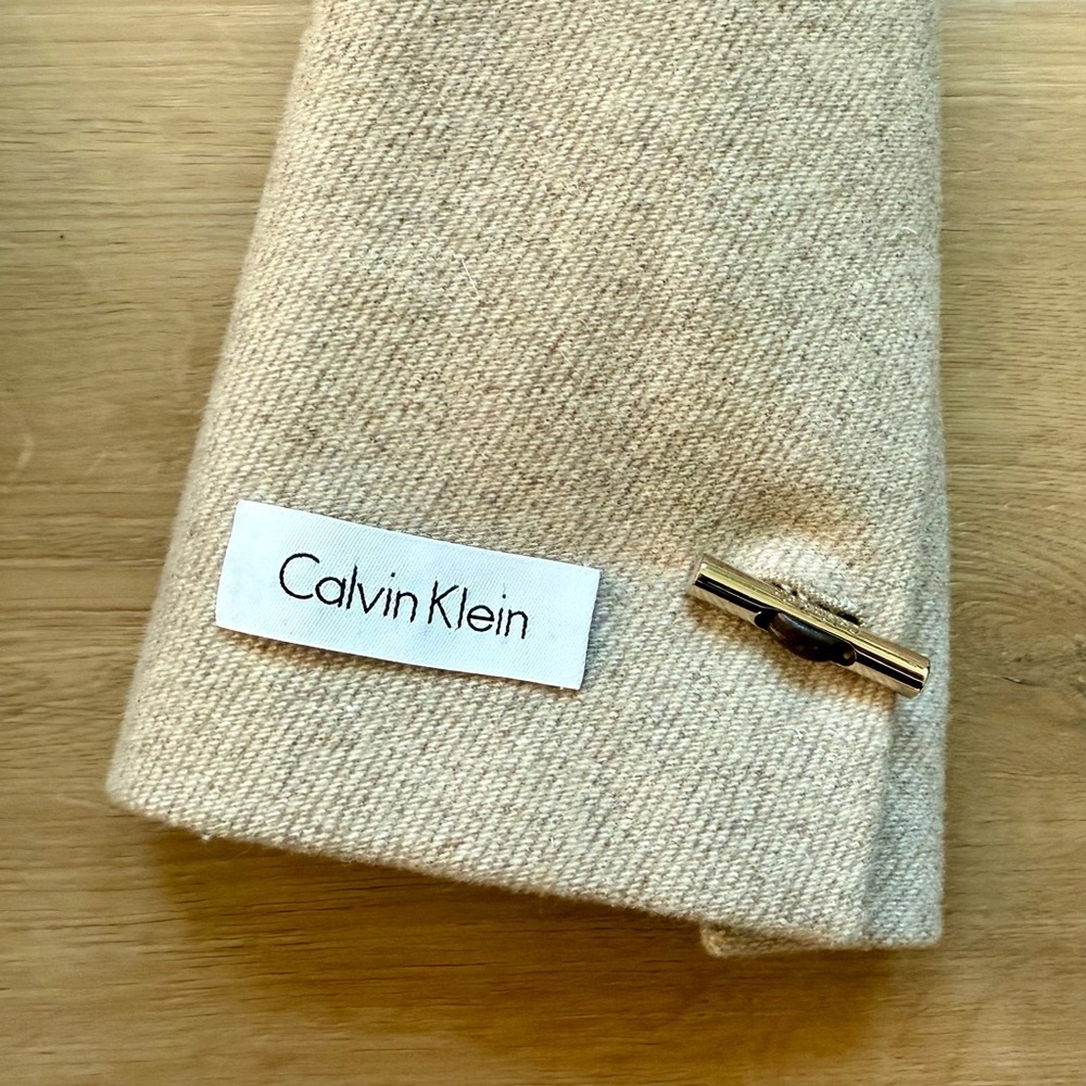 Calvin Klein Tan Wool Coat Size M - Picture 6 of 6